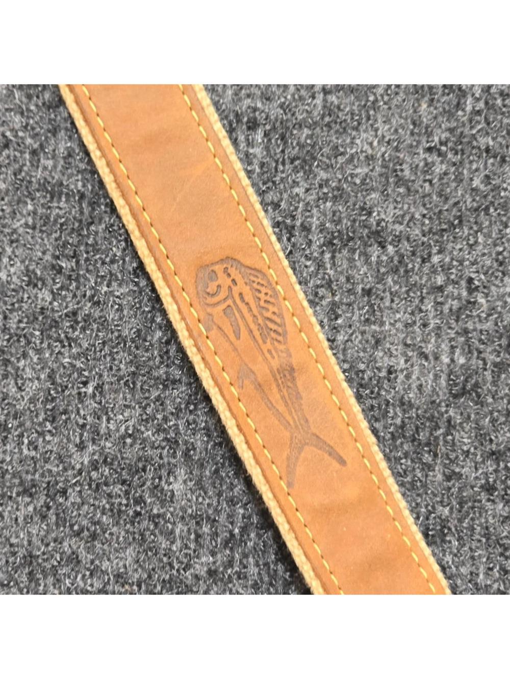 Vtg Zep Pro Mens 38 Marlin Sailfish Leather Sport Belt Brass Buckle USA Made